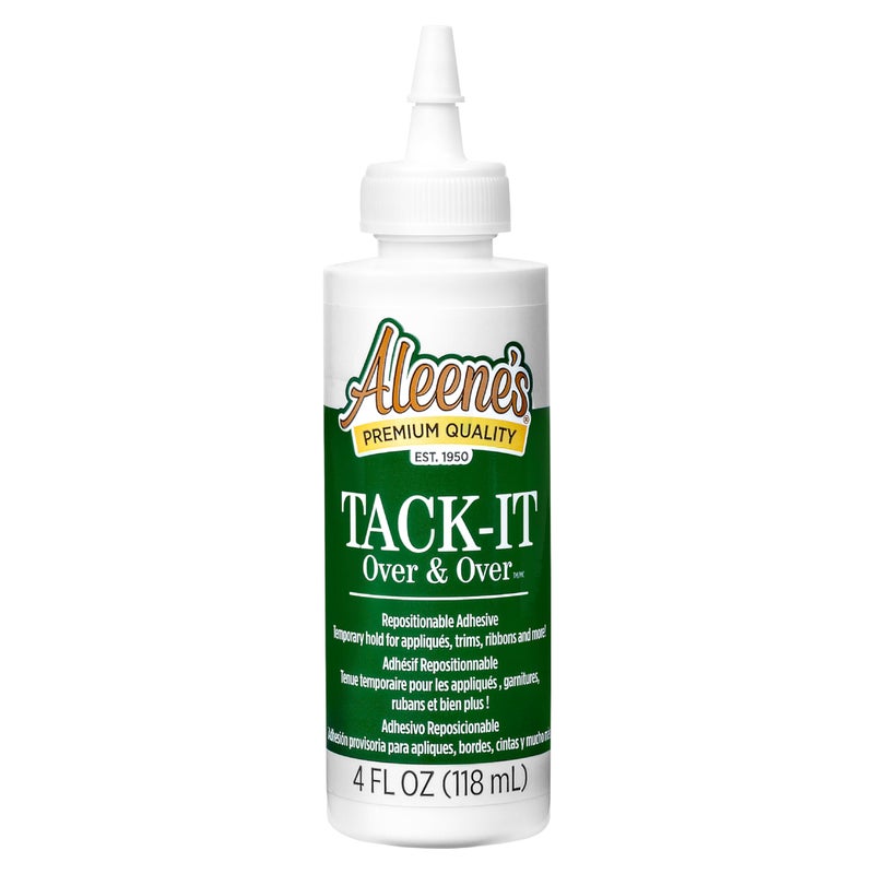Aleene's Tack-It Over & Over Liquid Glue 4 fl oz, Repositionable and Removable Adhesive, Clear - Image 1